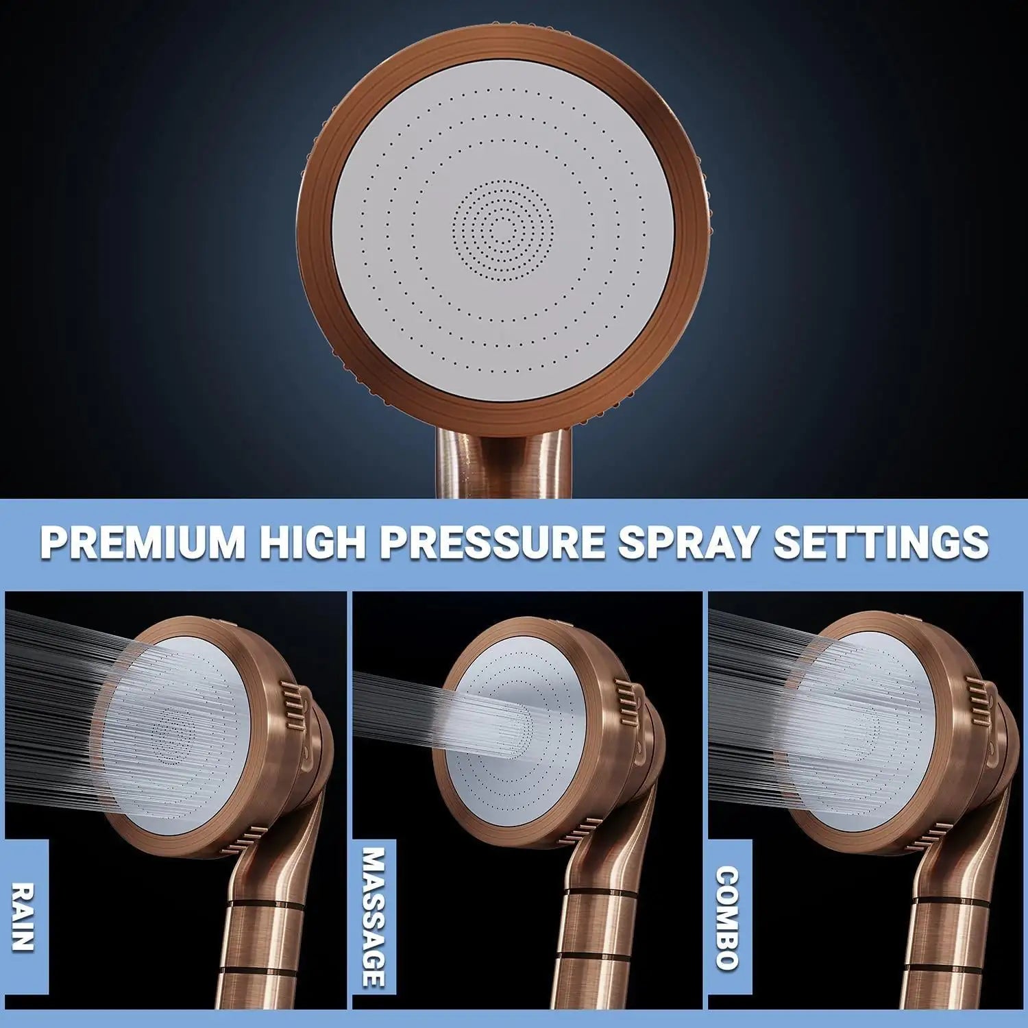 Filtered Shower Head with Handheld Hose Hard Water Softener