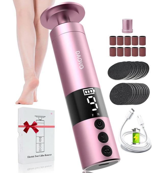 DAQVQ Electric Foot Callus Remover 2-in-1 Electric Foot Filer/Nail Filer Cordless