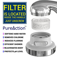 Luxury Filtered Shower Head with Handheld Hose Hard Water Softener